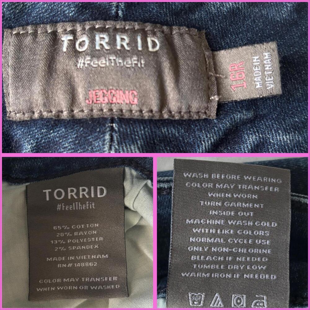 Torrid Jeans 16R Dark Wash High Rise Skinny Fit Button Fly Denim‎ - Picture 8 of 8